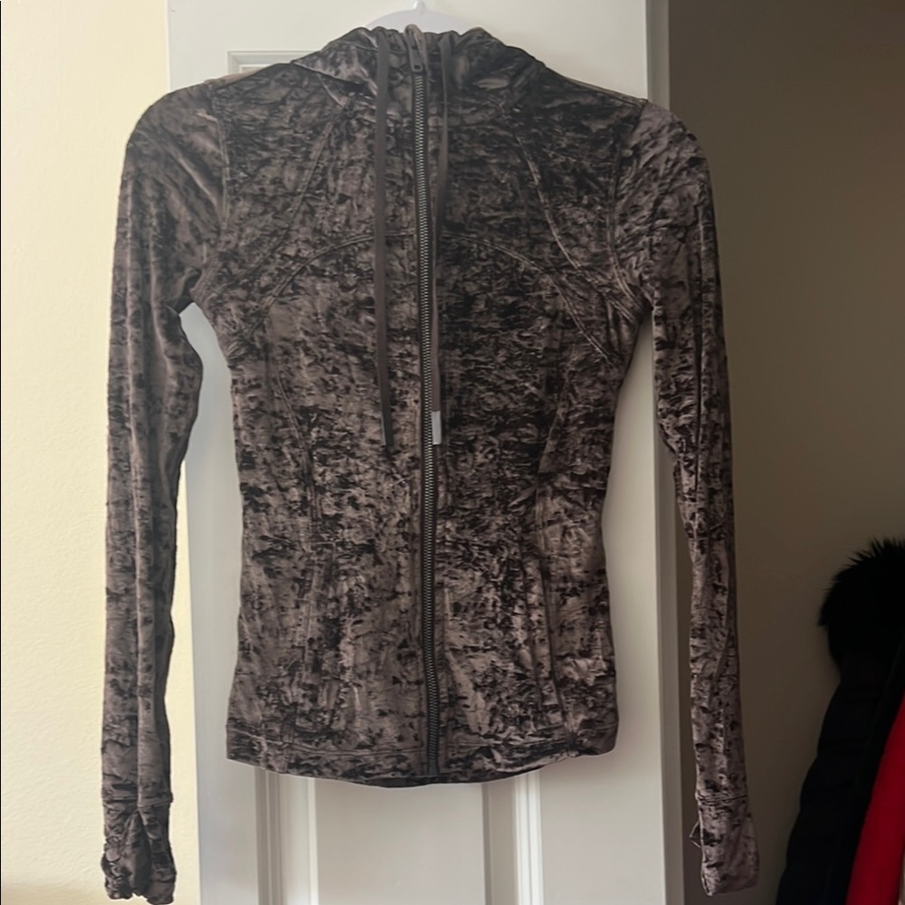 Lulu Lemon Define Brown Velvet Zip-Up Jacket